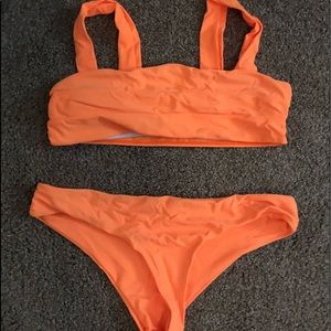neon orange bikini set